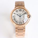 TW Factory Ballon Bleu De Cartier 40mm 2824 Movement White Face RG Strap Watch